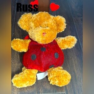 Russ Love Bug Valentine's Bear Lady Bug Beanbag Stuffed Plush Animal Toy
